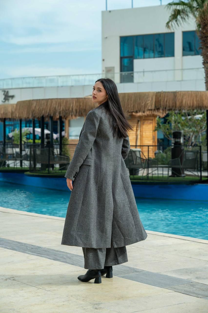 Wool Blazer Grey C:J2952 Black