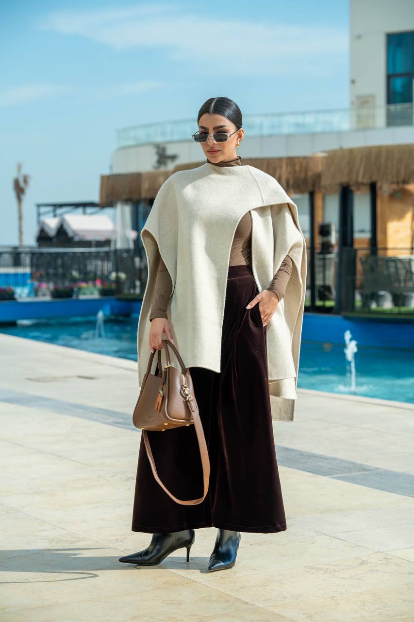 شال بخام جوخ باللون البيج C:J2730 Beige