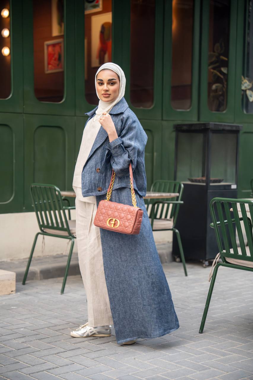 Blue Linen Blazer C:J1026 Blue