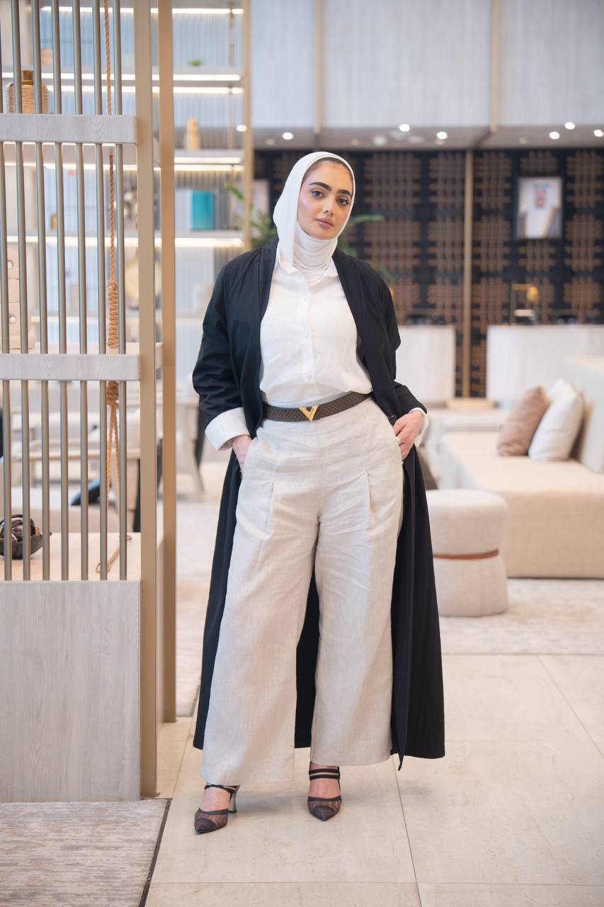 Black trench coat set with shirt and pants C:1054 set