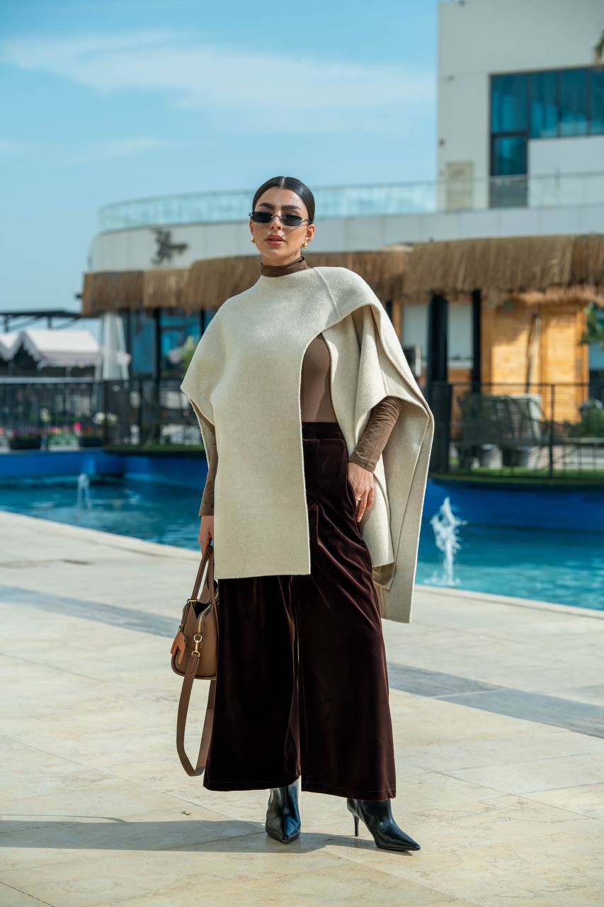 شال بخام جوخ باللون البيج C:J2730 Beige