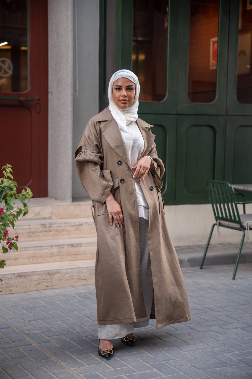 Dark Beige Linen Blazer C:J1031
