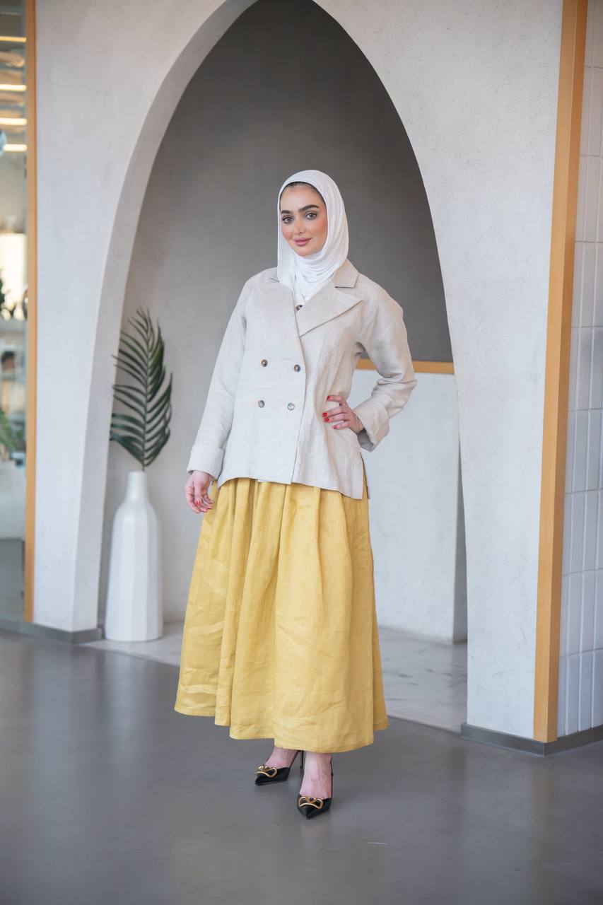 Linen Jacket with dress set C:J1038