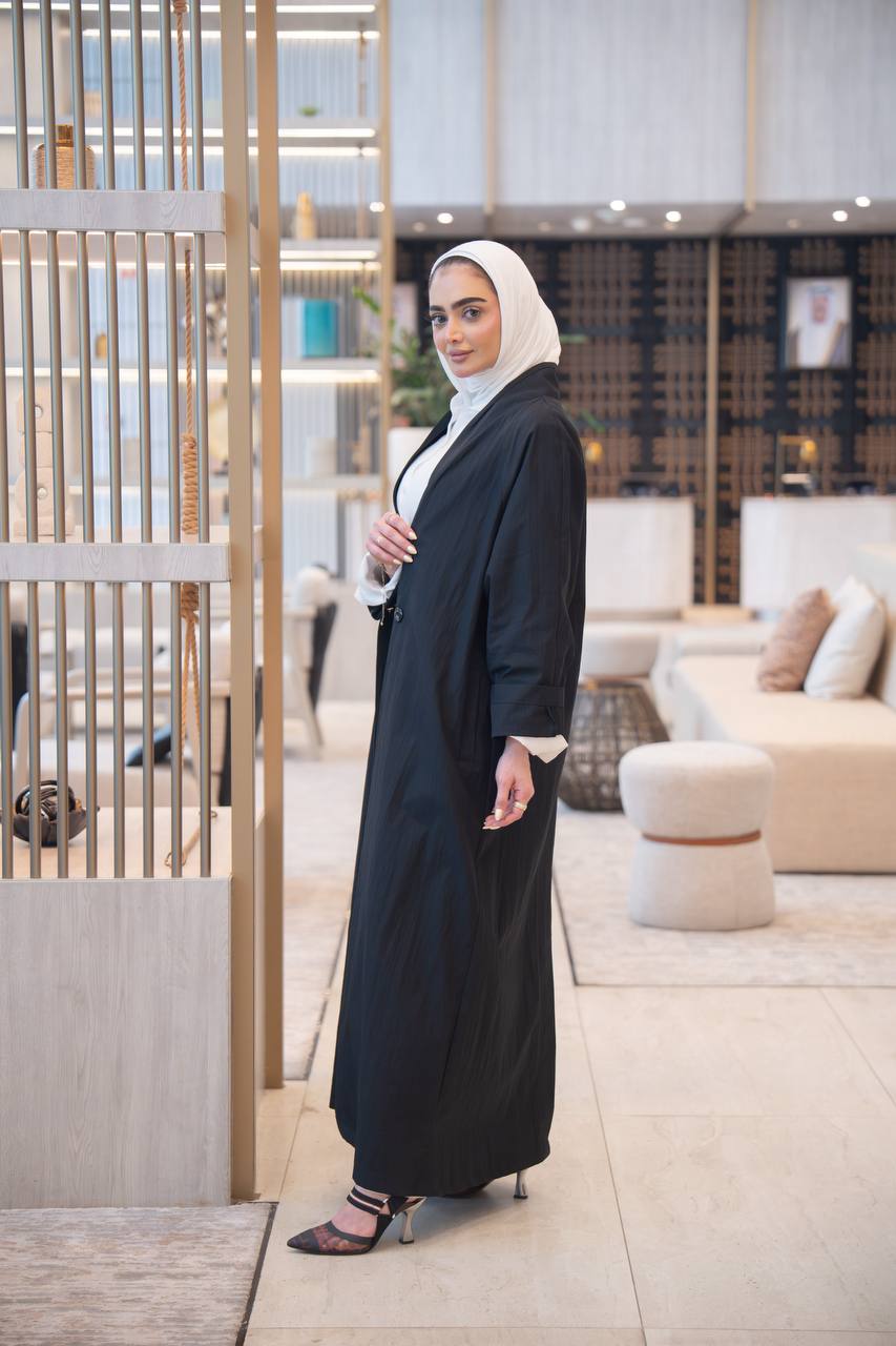 Black trench coat set with shirt and pants C:1054 set