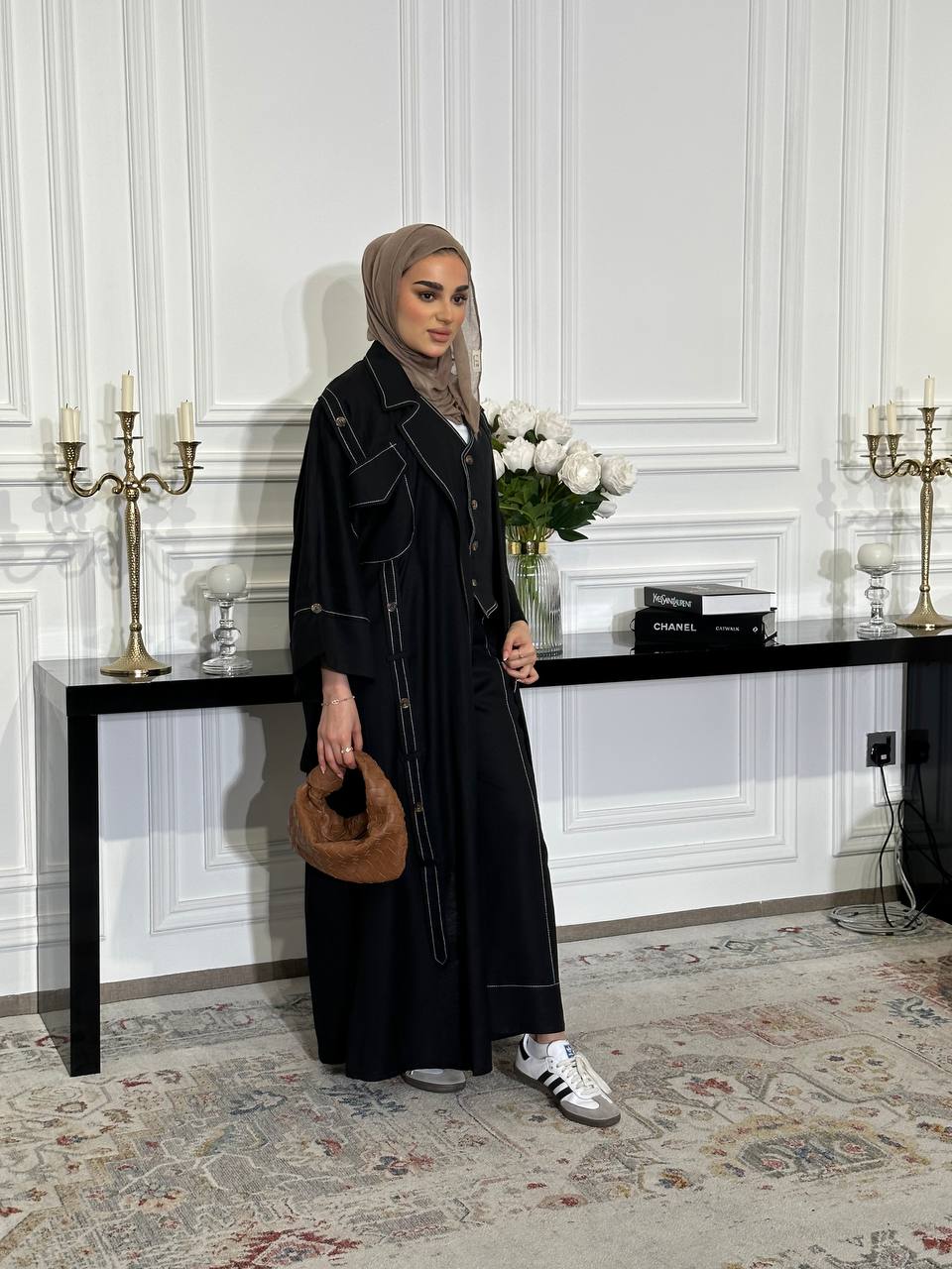 بليزر فري سايز بخام لينن الطبيعي باللون الاسود C:J6499 Black
