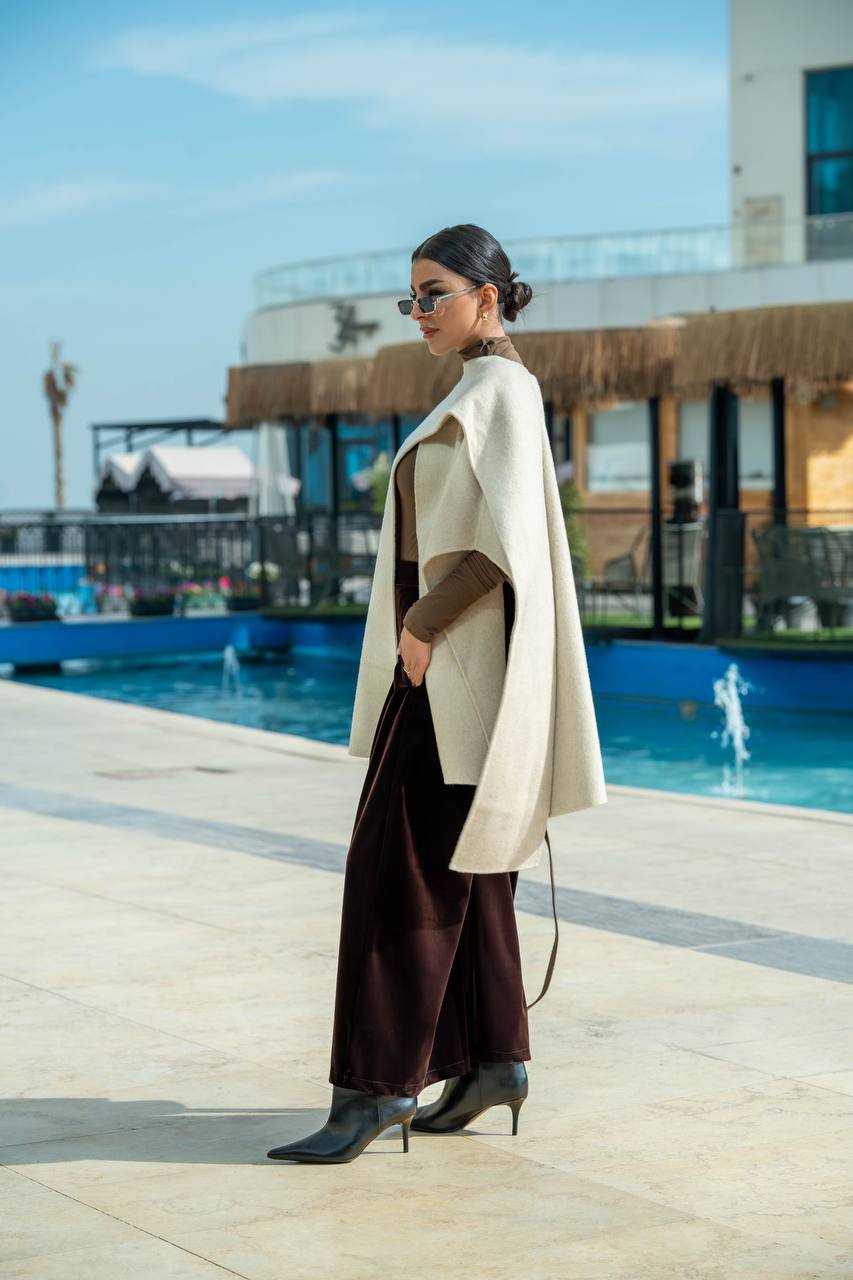 شال بخام جوخ باللون البيج C:J2730 Beige
