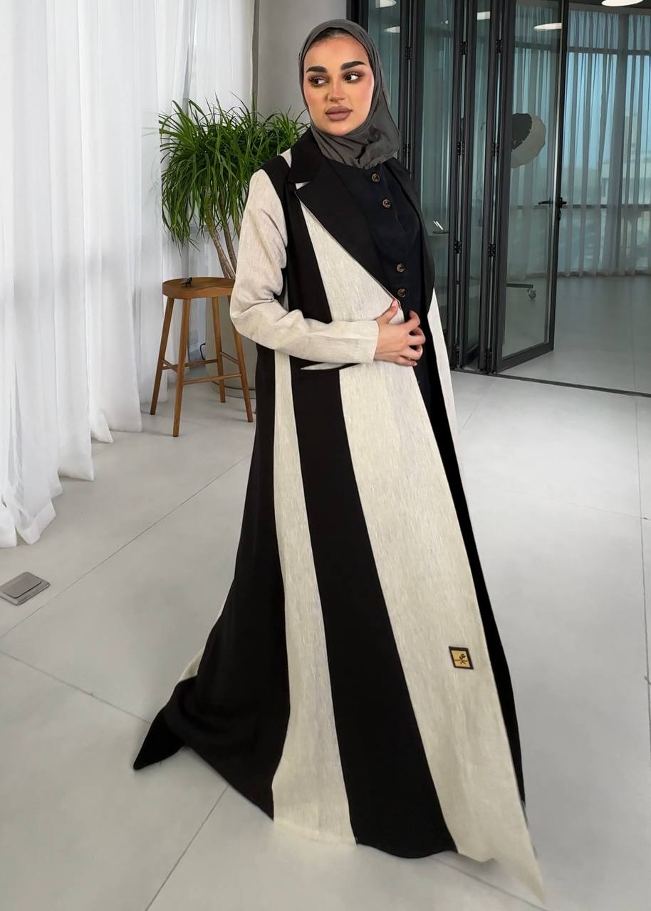 Linen blazer in two colors, light beige and black, C:J1009