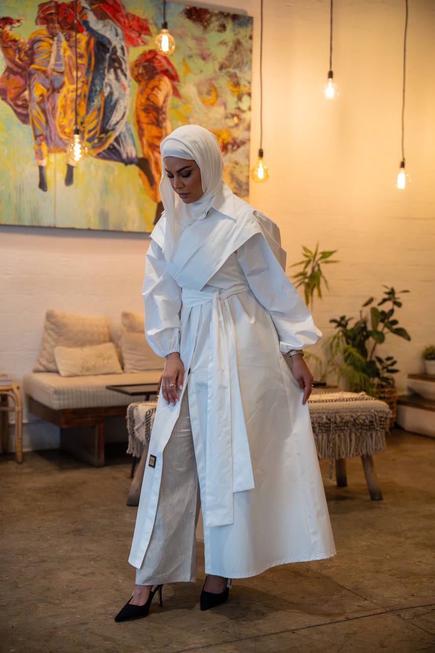 فستان بخام قطن زارا باللون الابيض C:J1027 White