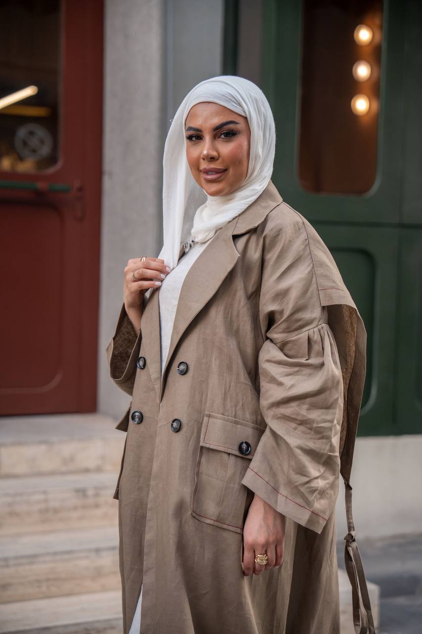 Dark Beige Linen Blazer C:J1031