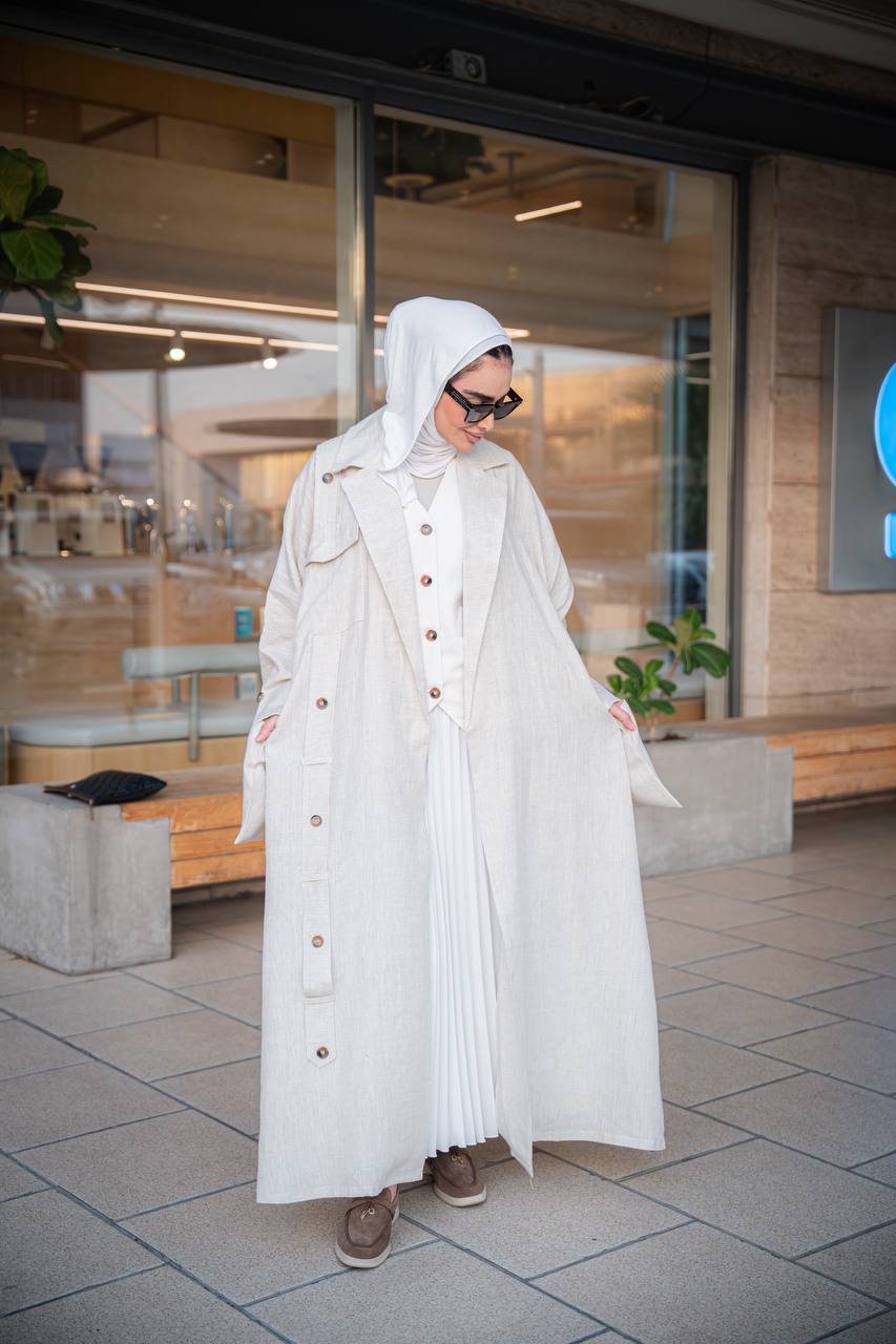 بليزر لينن فري سايز باللون البيج C:6499 Beige