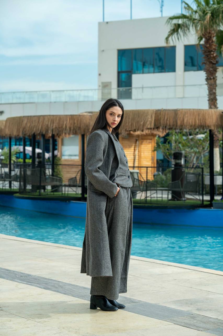 Wool Blazer Grey C:J2952 Black
