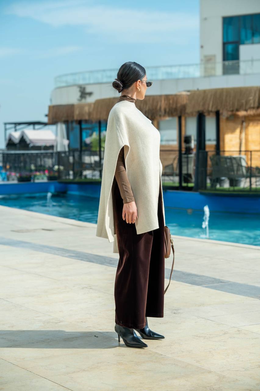 شال بخام جوخ باللون البيج C:J2730 Beige