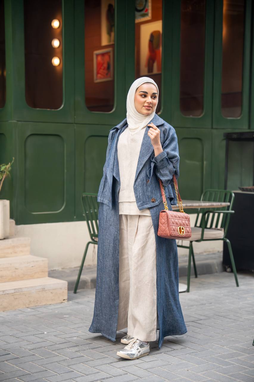 Blue Linen Blazer C:J1026 Blue