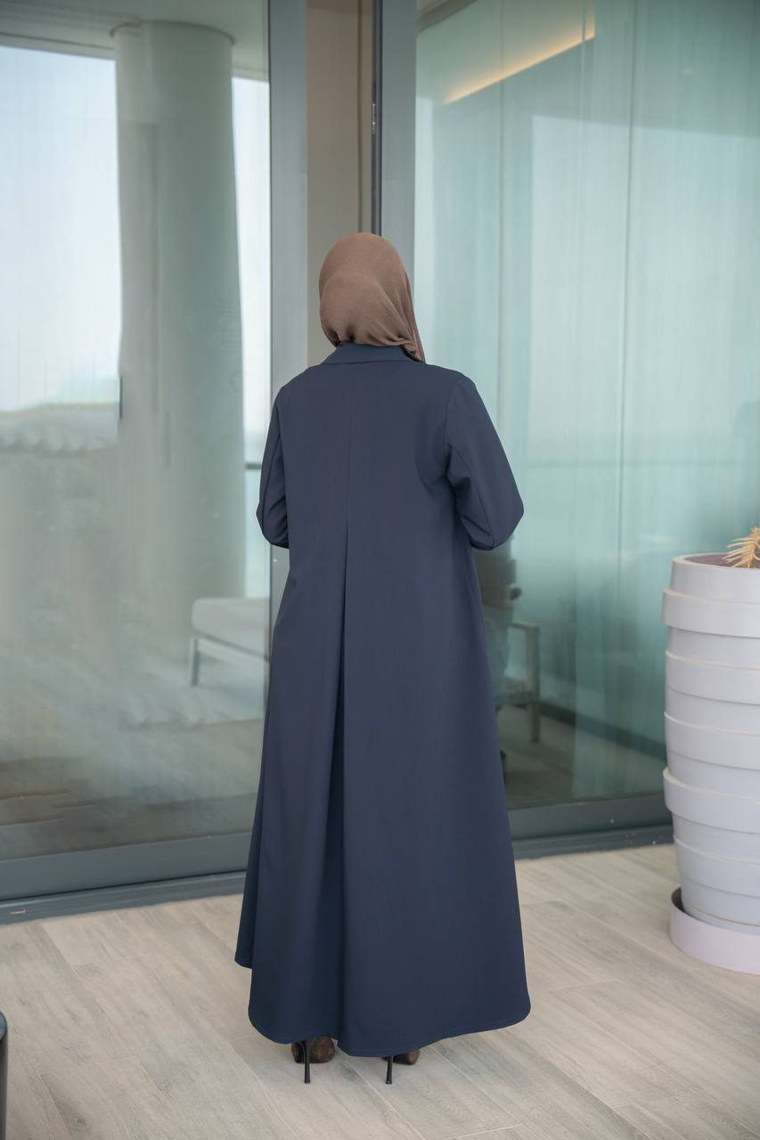 بليزر بخام كريب باللون الكحلي