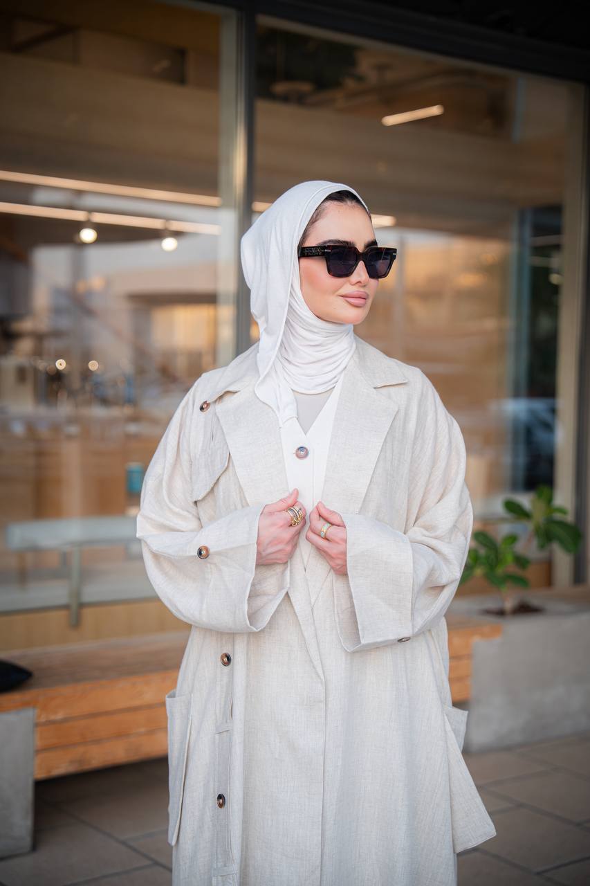 بليزر لينن فري سايز باللون البيج C:6499 Beige