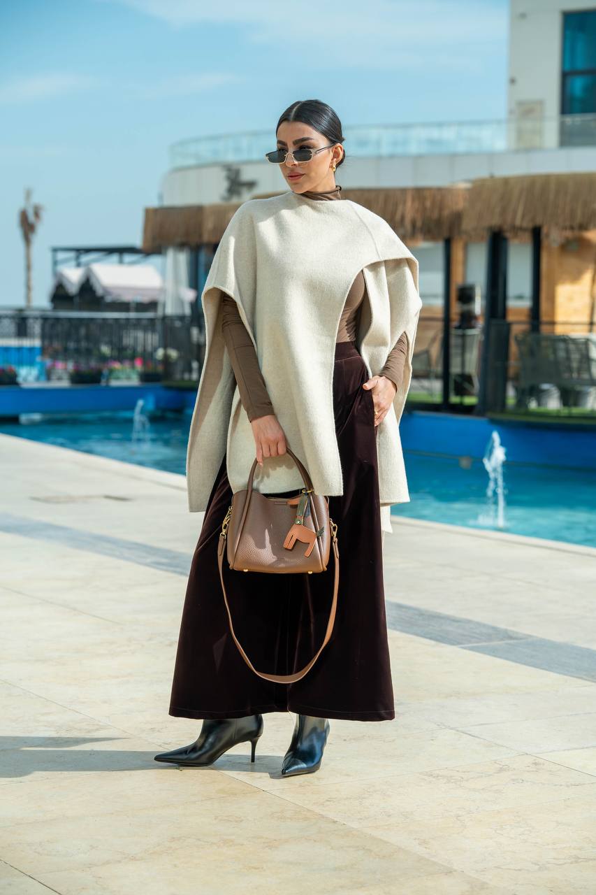 شال بخام جوخ باللون البيج C:J2730 Beige