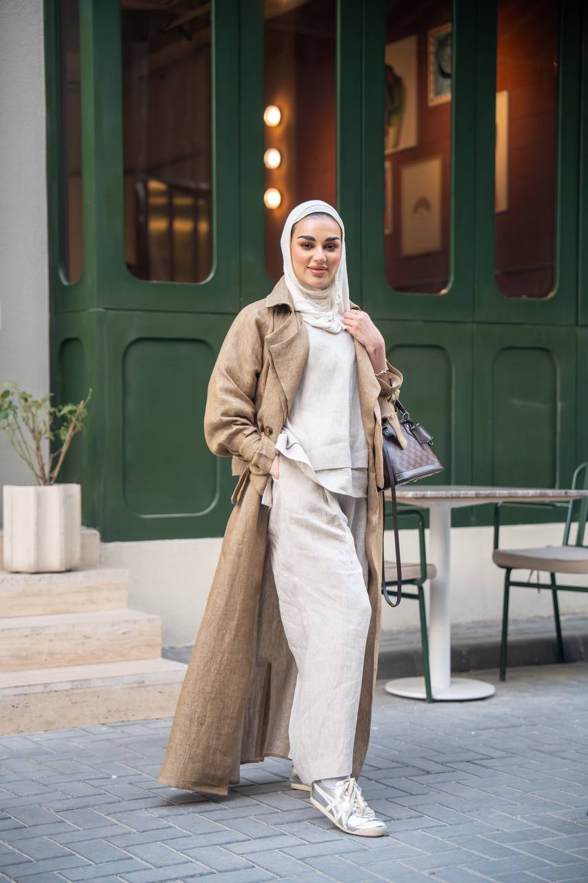 Linen blazer in beige C:J1026 Beige