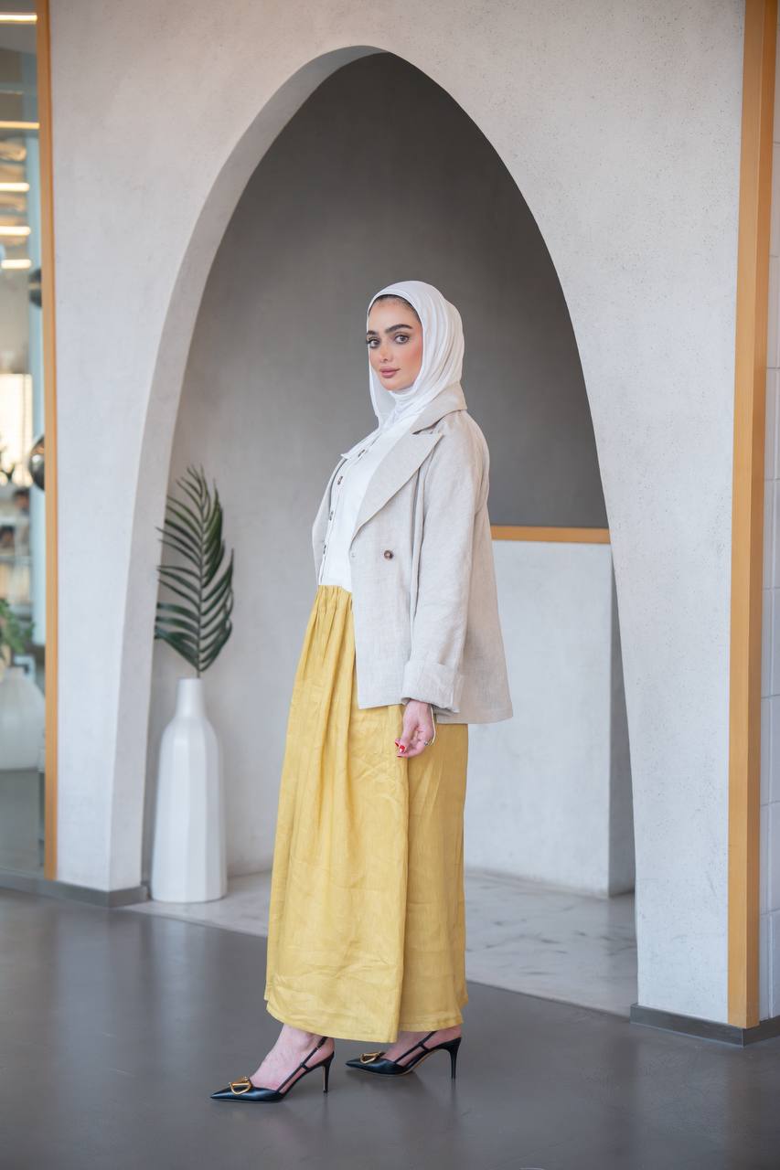 Linen Jacket with dress set C:J1038