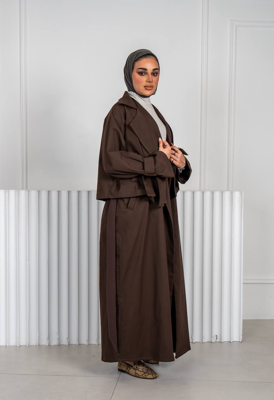 brown trench coat. C:J1018 Brown