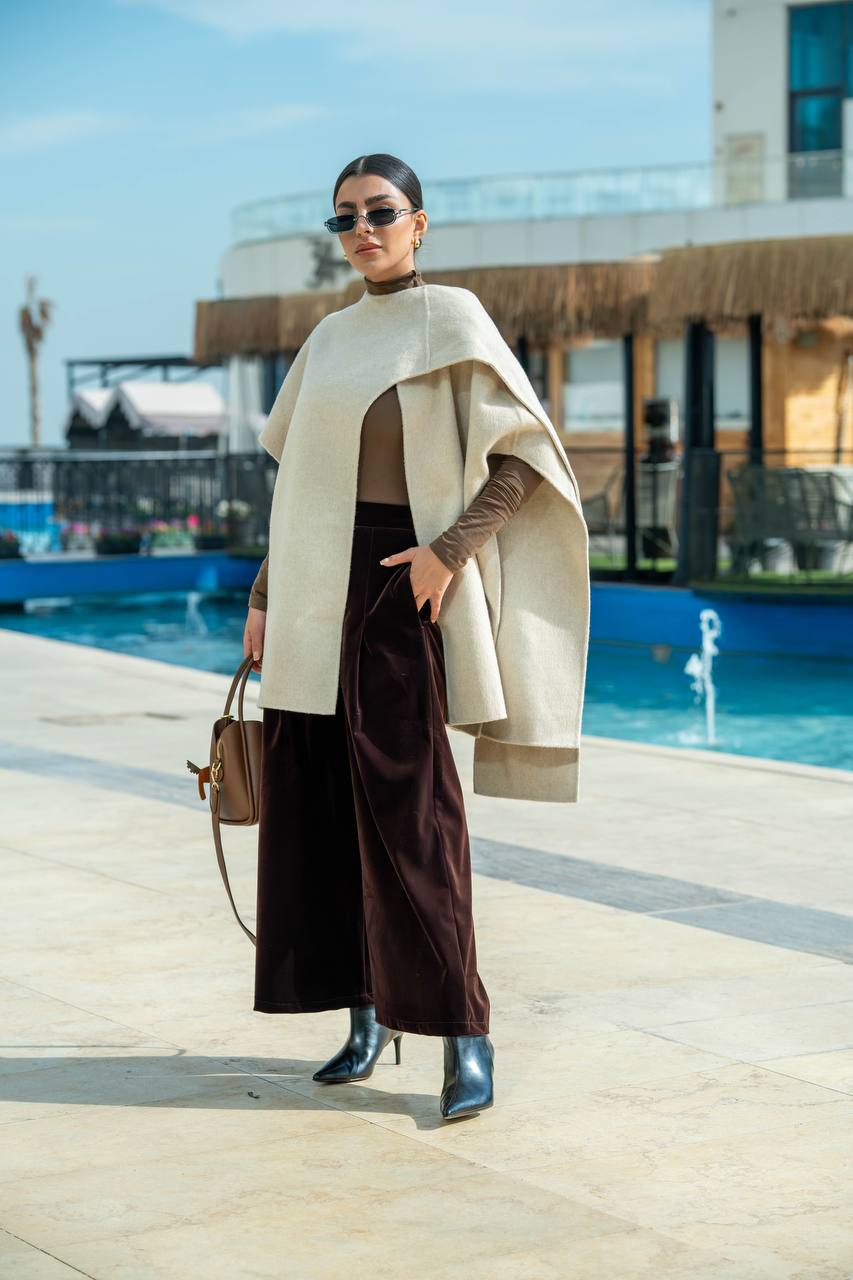 شال بخام جوخ باللون البيج C:J2730 Beige