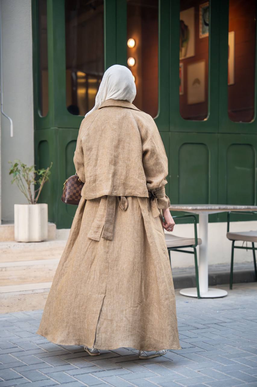 Linen blazer in beige C:J1026 Beige