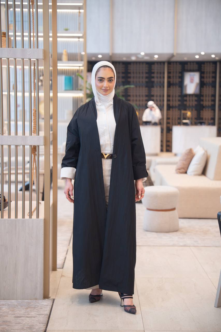 Black trench coat set with shirt and pants C:1054 set