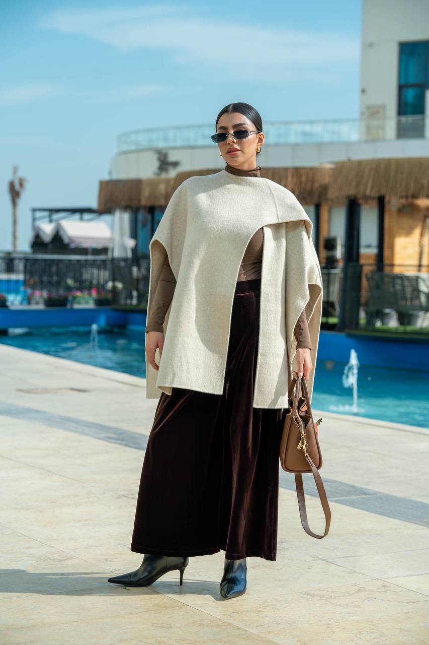 شال بخام جوخ باللون البيج C:J2730 Beige