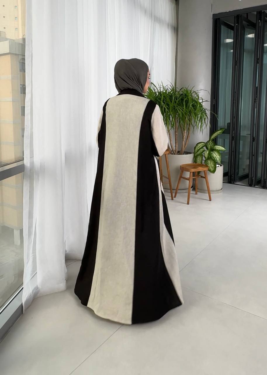 Linen blazer in two colors, light beige and black, C:J1009