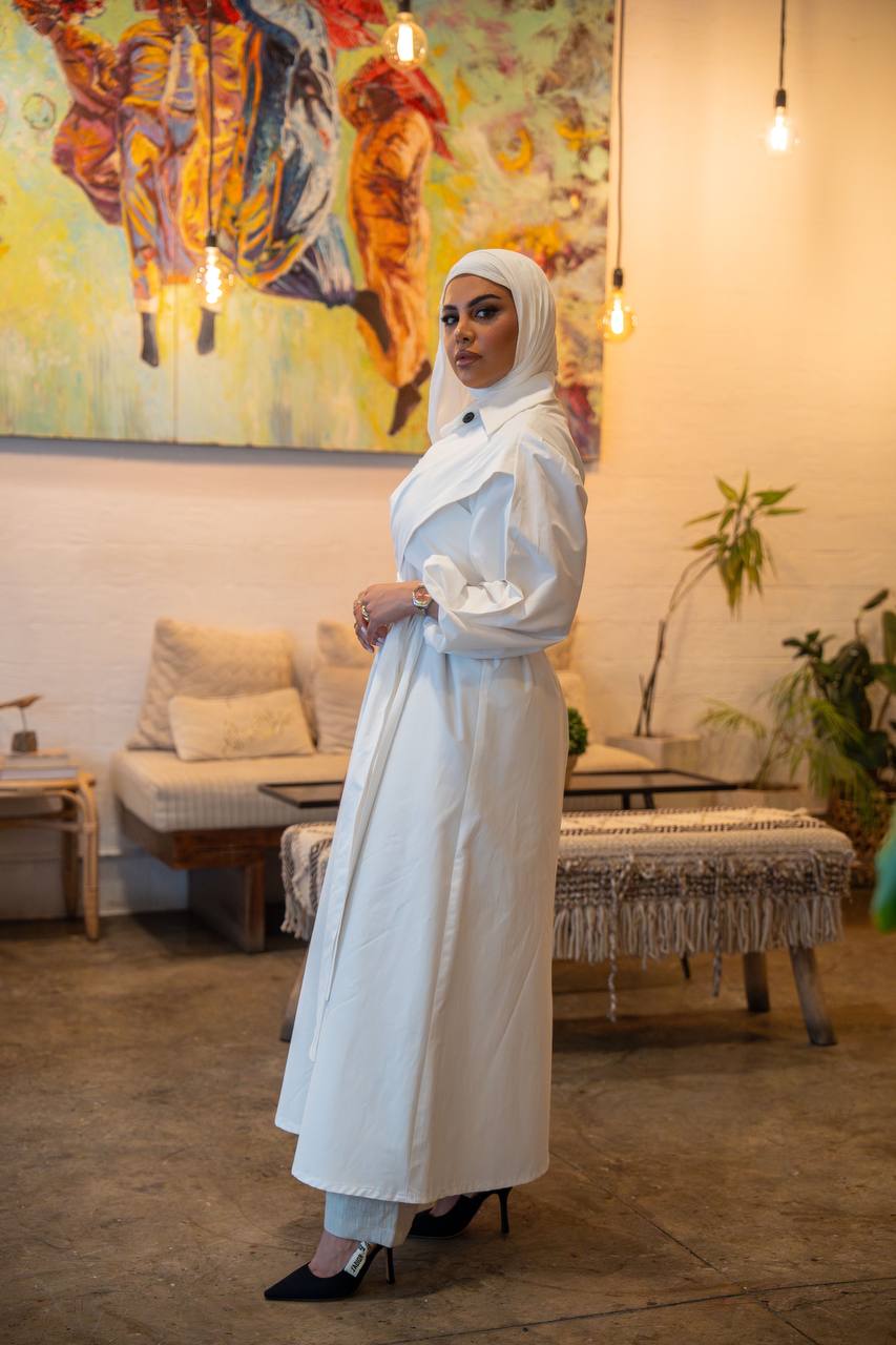 فستان بخام قطن زارا باللون الابيض C:J1027 White