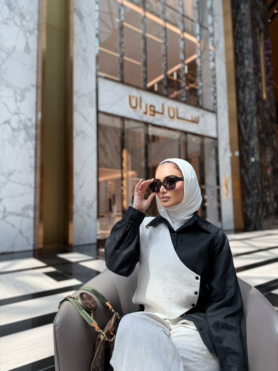 طقم عملي قميص مع بنطلون , بخام لينن