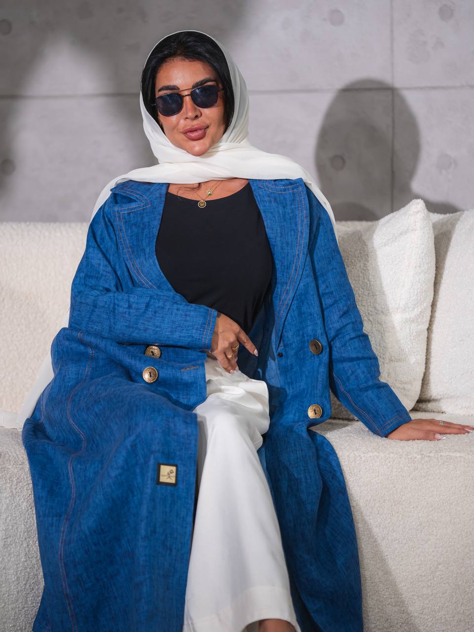 Linen Blazer Blue C:J6484