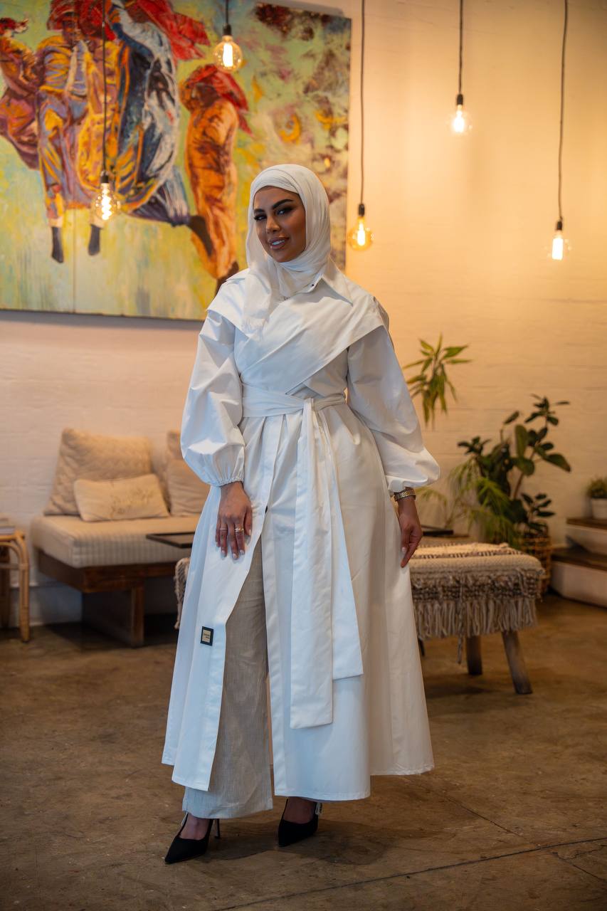 فستان بخام قطن زارا باللون الابيض C:J1027 White