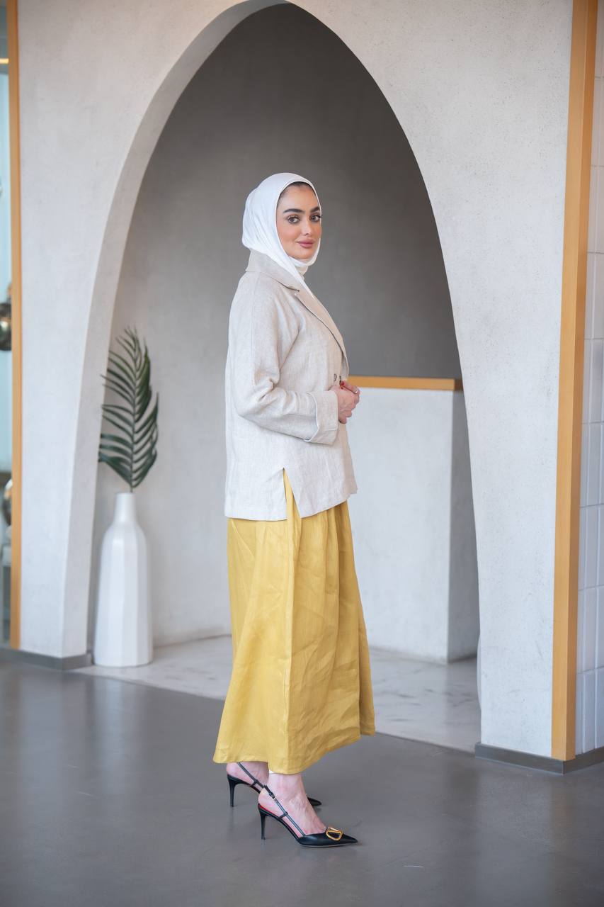 Linen Jacket with dress set C:J1038