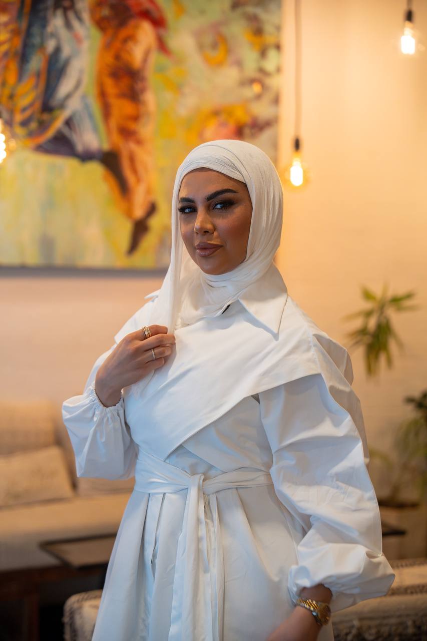 فستان بخام قطن زارا باللون الابيض C:J1027 White