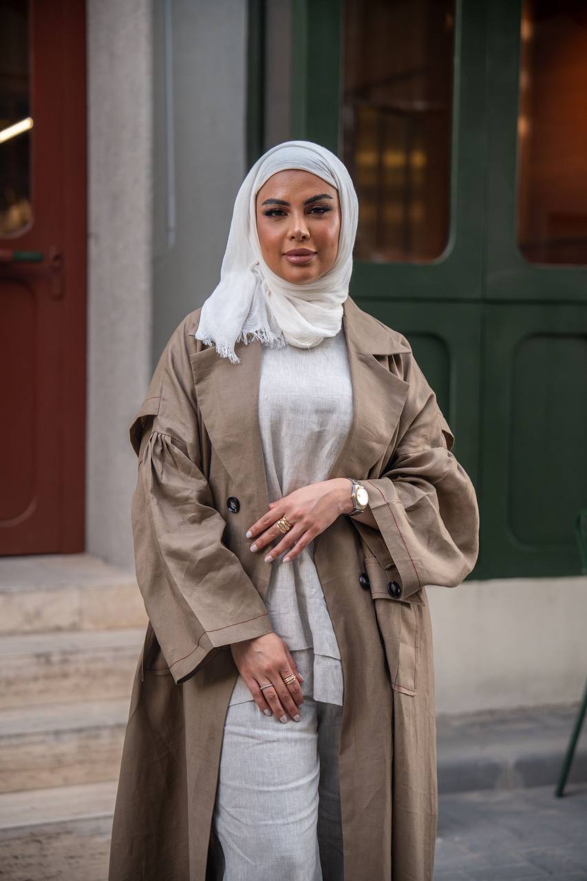 Dark Beige Linen Blazer C:J1031