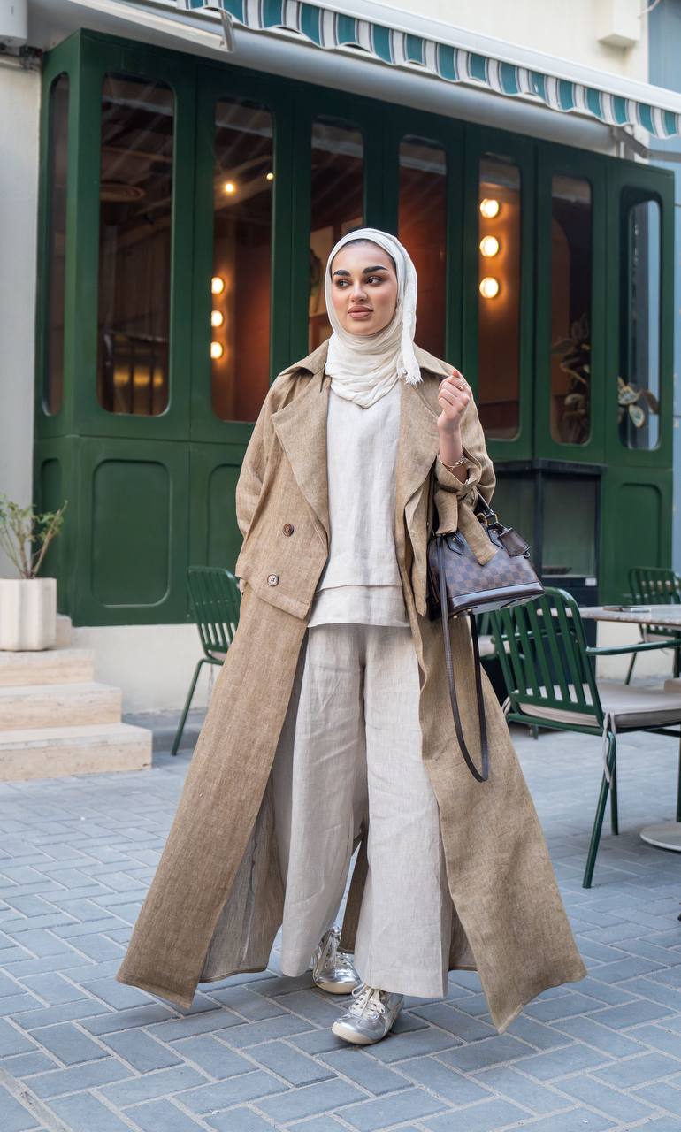 بليزر بيج مع طقم داخلي ، بخام لينن الطبيعي C:J1026 Beige