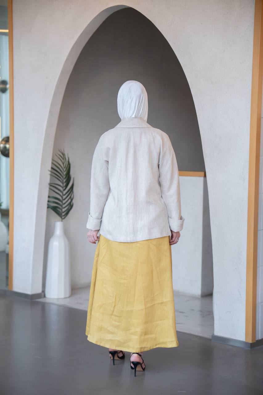 Linen Jacket with dress set C:J1038