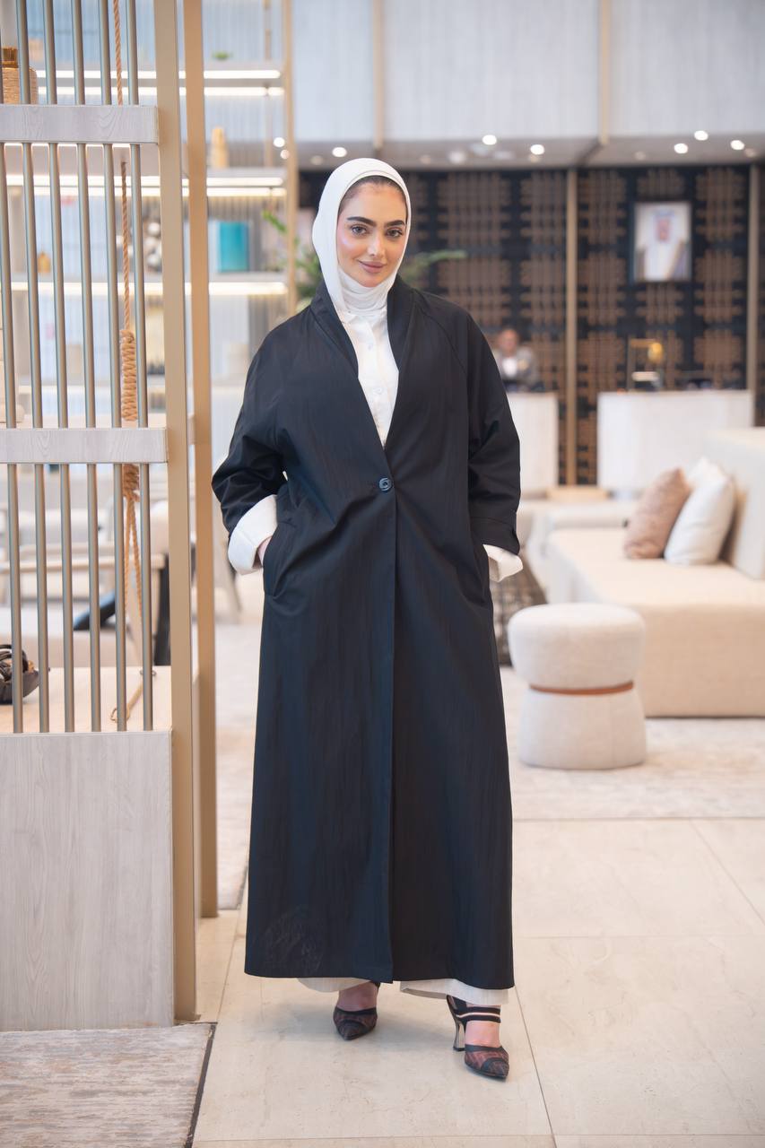 Black trench coat set with shirt and pants C:1054 set