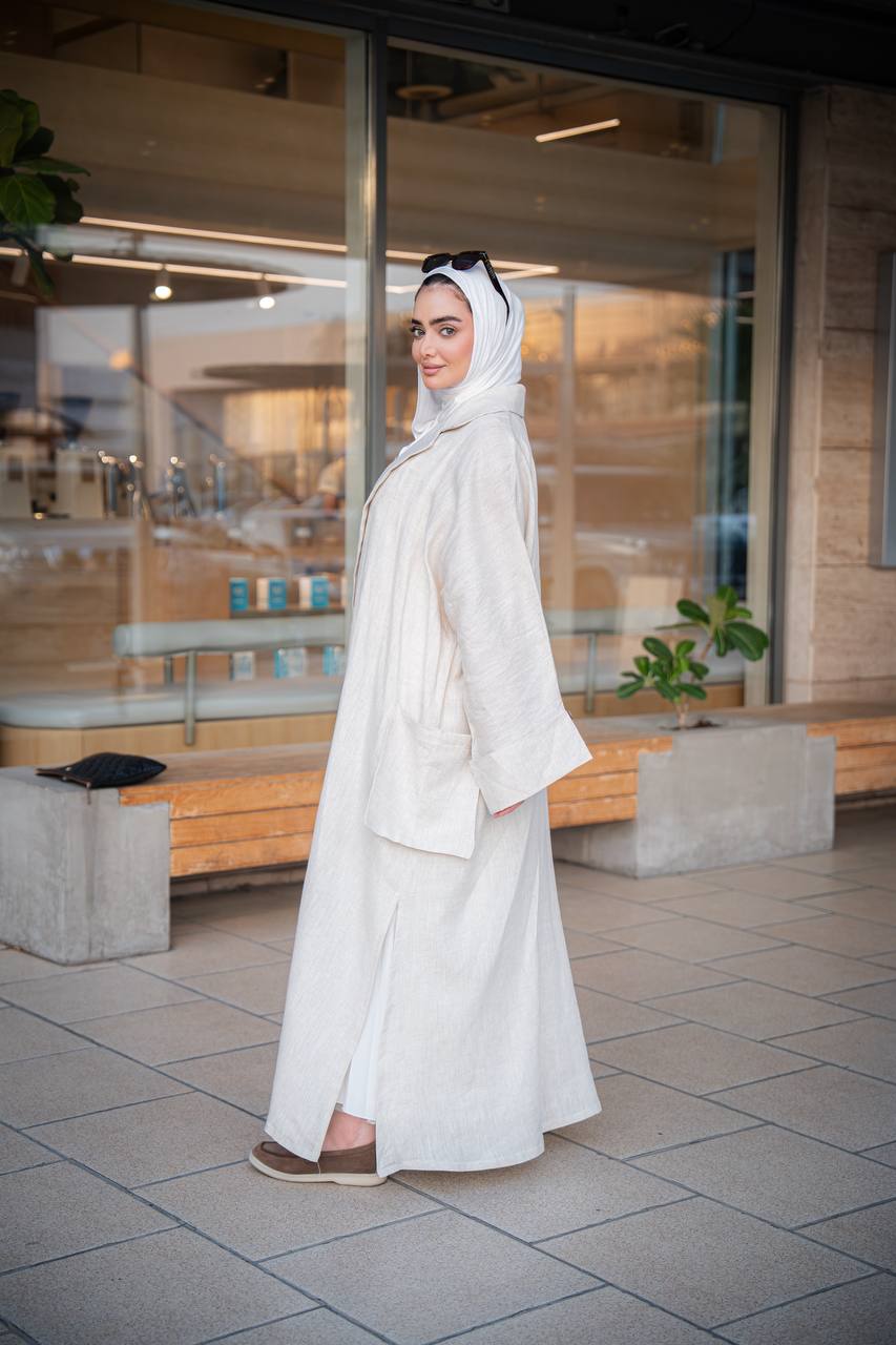 بليزر لينن فري سايز باللون البيج C:6499 Beige