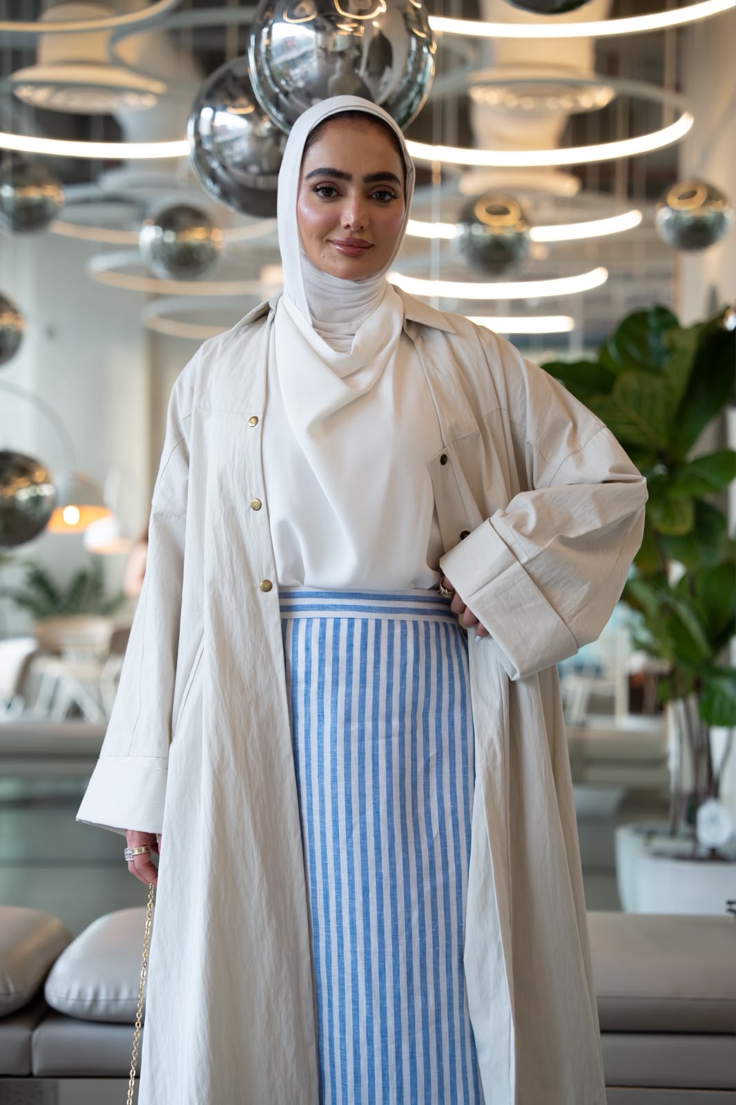 Beige Linen Trench Coat. C:1110