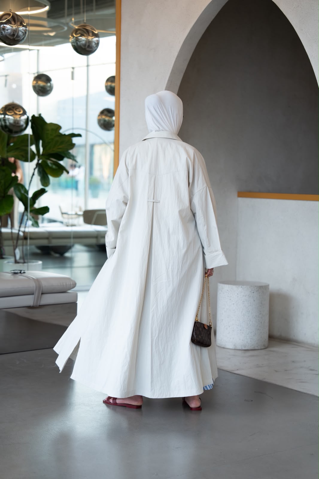 Beige Linen Trench Coat. C:1110