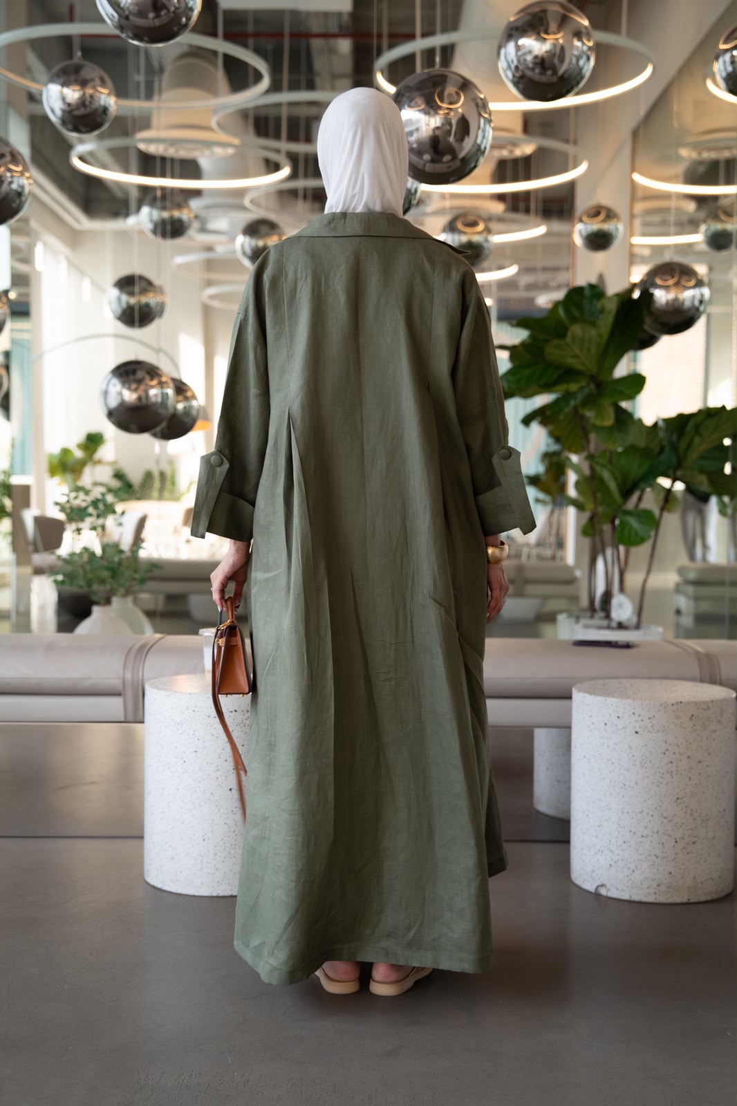Olive Green Linen Blazer. C:1109