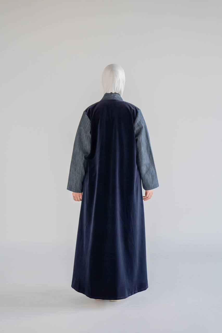 Navy velvet blazer .C:1060 Blue