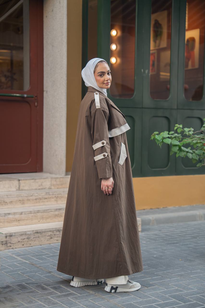 brown trench coat. C:1062 Brown