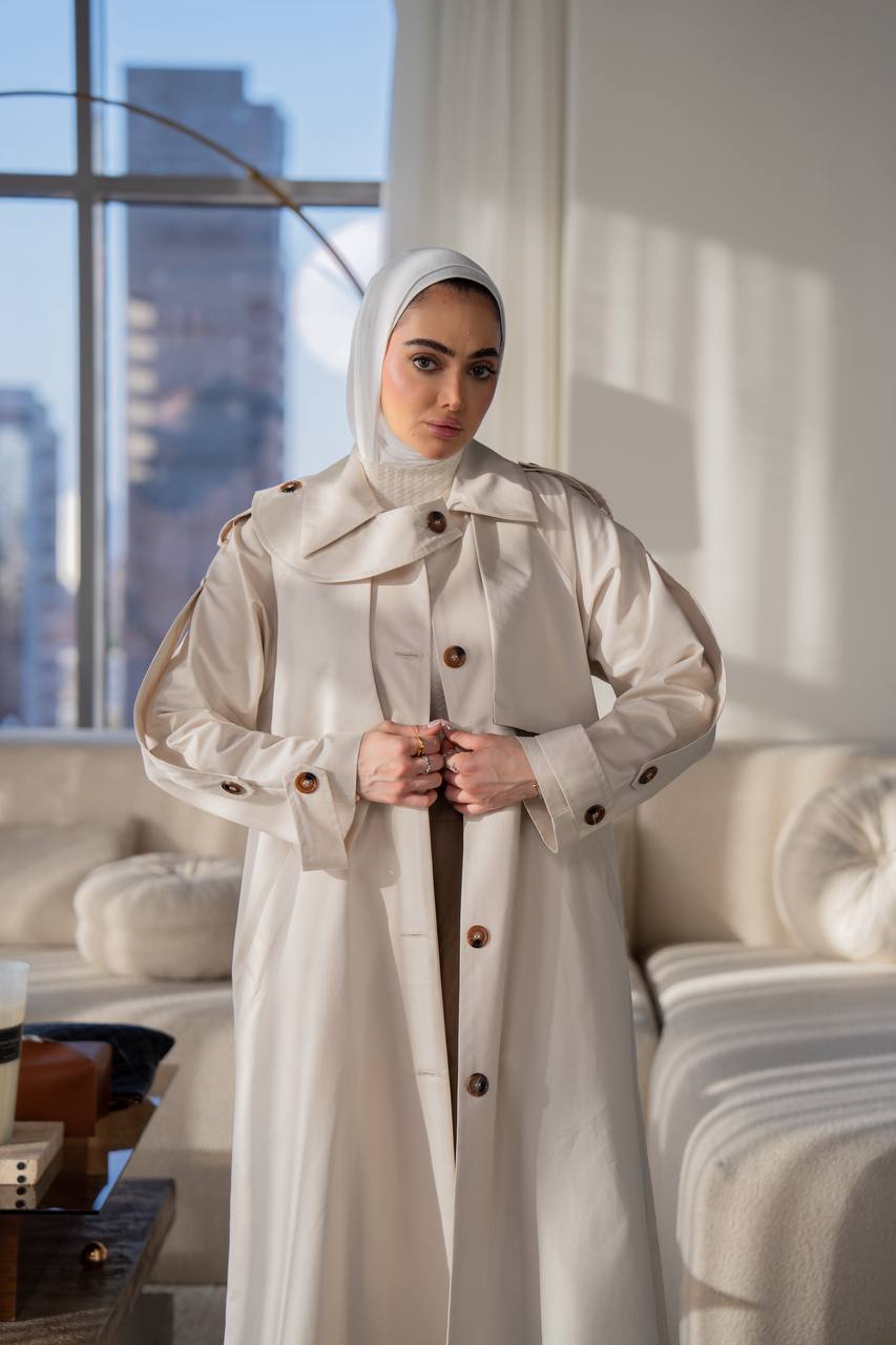 Beige trench coat C:1059