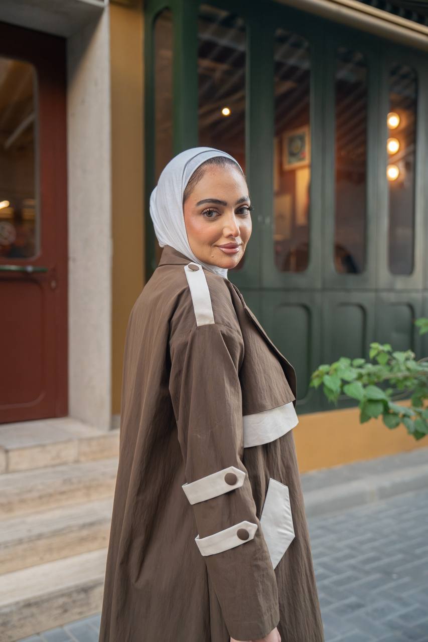 brown trench coat. C:1062 Brown