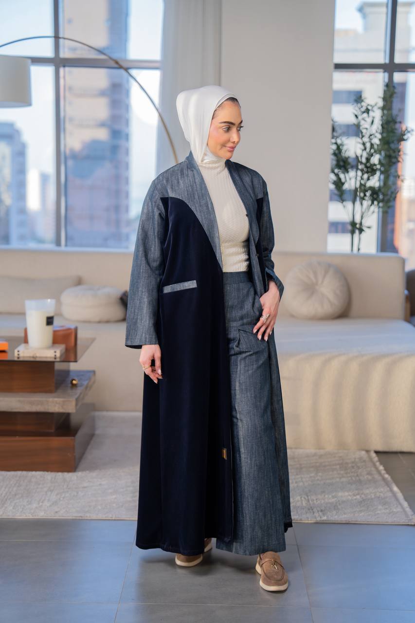 Navy velvet blazer .C:1060 Blue