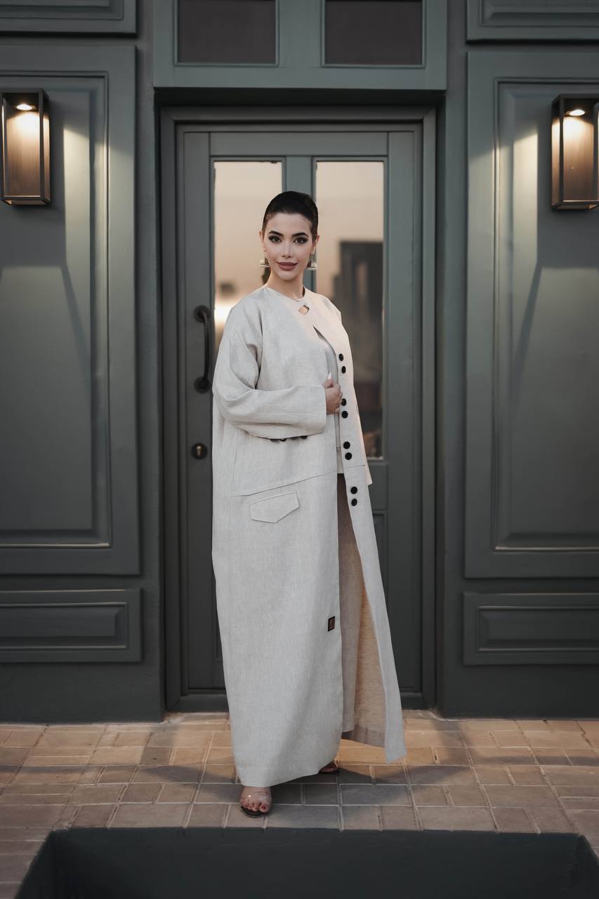 Linen Vest in light beige C:j1021 Beige