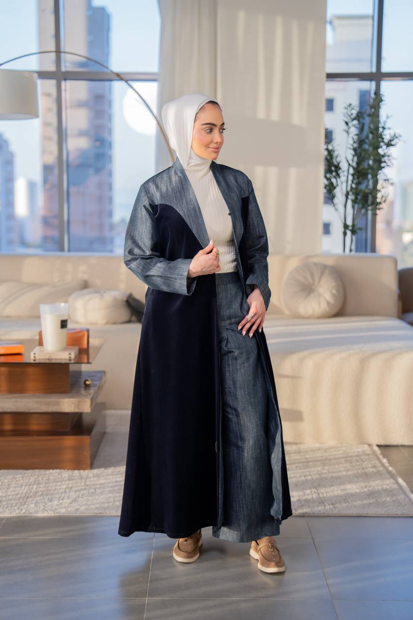 Navy velvet blazer .C:1060 Blue