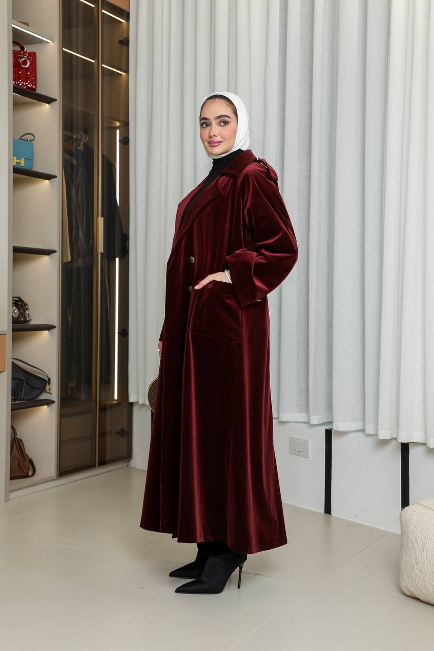 Burgundy velvet blazer. C:1068